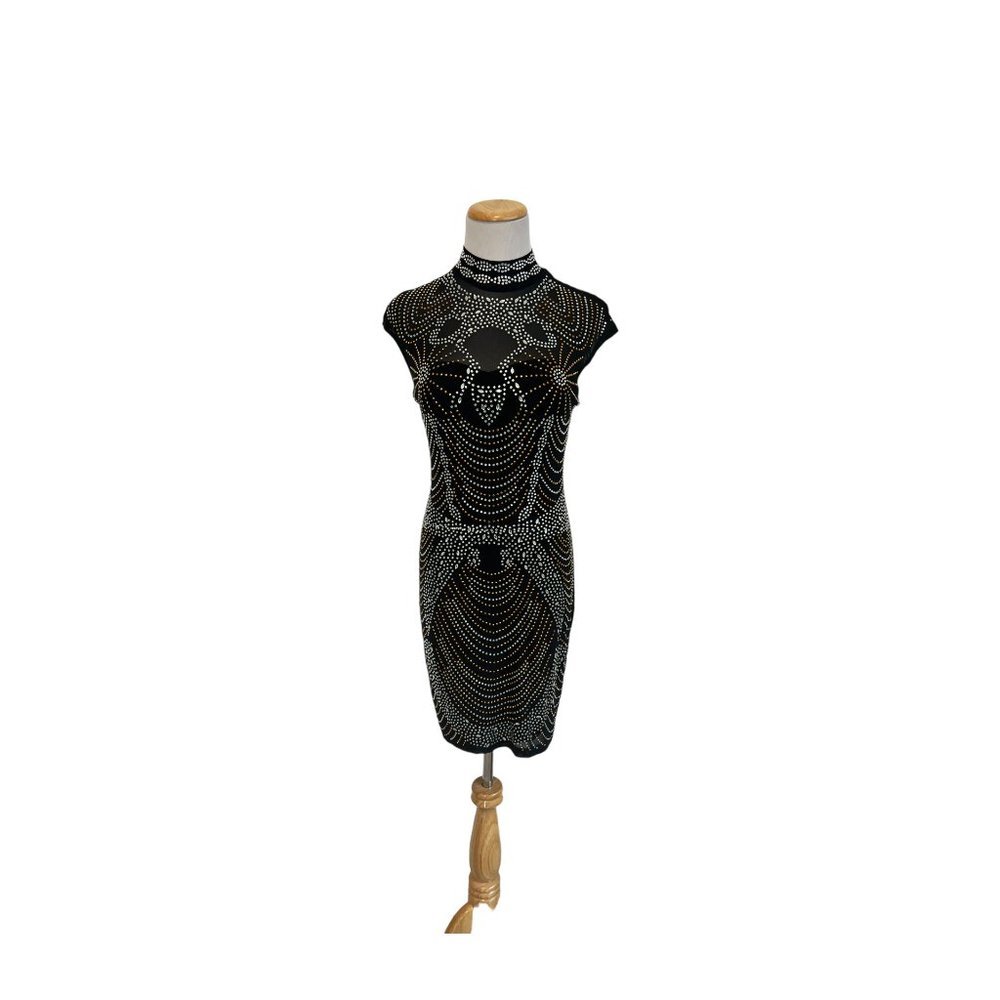 Banjul cowl neck sequin bodycon dress sz M NWOT